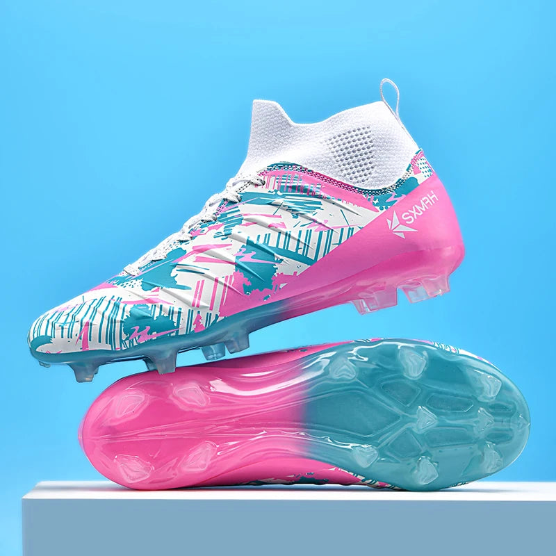 Genuine Double Star Men's High-Top AG Long Stud Football Boots, Professional Match & Training Shoes for Teenagers and Adults