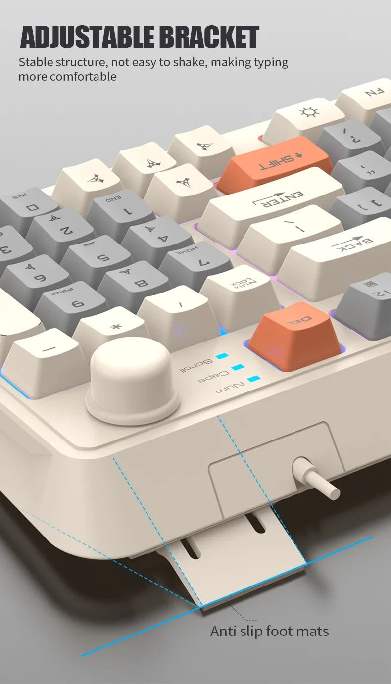 K82 Gaming Gaming Keyboard Glows Wired USB Desktop PC/Notebook Available 19-key punchless knob to adjust volume