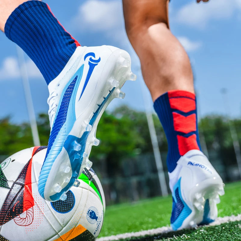 Męskie buty piłkarskie do sportu na świeżym powietrzu dla chłopców, z długimi kolcami, antypoślizgowe, oddychające, do meczów i treningów, buty piłkarskie dla dorosłych, wygodne
