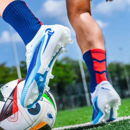 Męskie buty piłkarskie do sportu na świeżym powietrzu dla chłopców, z długimi kolcami, antypoślizgowe, oddychające, do meczów i treningów, buty piłkarskie dla dorosłych, wygodne