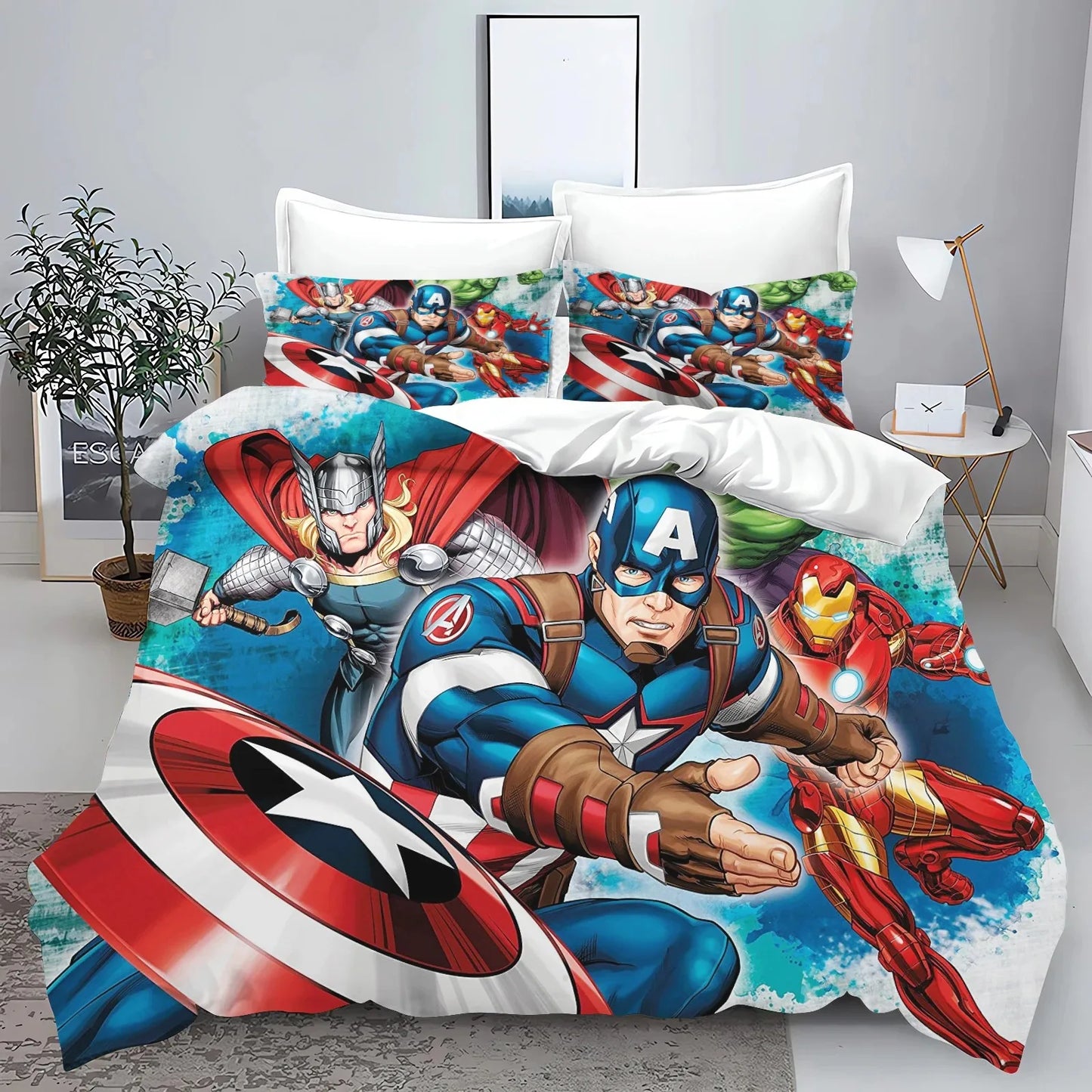 The Avengers Hero Duvet Cover Pillowcase Bedding Set Adult Boy Girl Bedroom Decoration Children Single Double Large Size