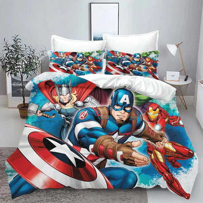 The Avengers Hero Duvet Cover Pillowcase Bedding Set Adult Boy Girl Bedroom Decoration Children Single Double Large Size