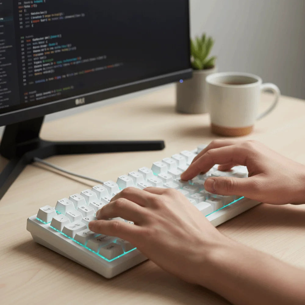 Wired Connection Gaming Mechanical Keyboard Compact Layout 75 Layout Mechanical Feel Keyboard Ultra-Quiet