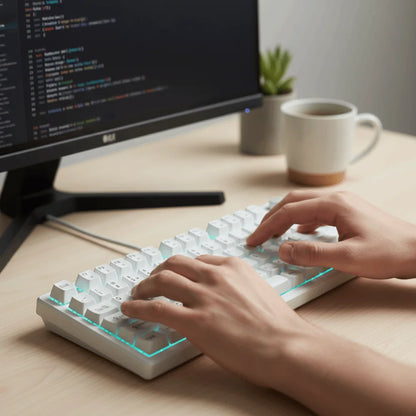 Wired Connection Gaming Mechanical Keyboard Compact Layout 75 Layout Mechanical Feel Keyboard Ultra-Quiet