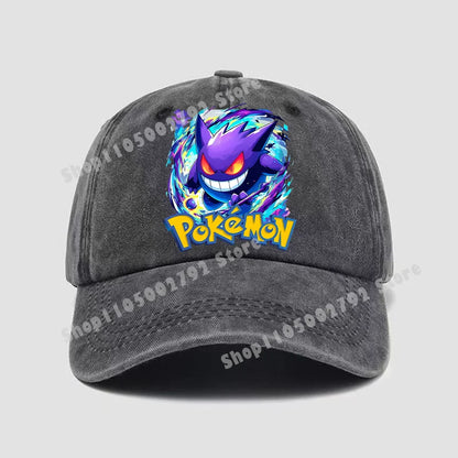 Pokémonové baseballové čepice Pikachu Kawaii Anime postavičky Sluneční klobouky Letní outdoorové sluneční klobouky pro rodiče a děti Módní kšiltovka s kachním jazykem Dárek