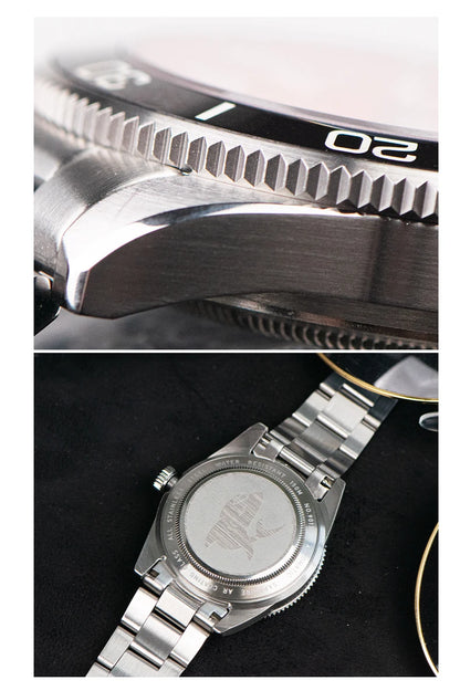 WSD9017 Men's Automatic Watch Mechanical 3D Dimensional Luminous Watch Needle Ceramic Bezel 150 Meters Waterproof Diving