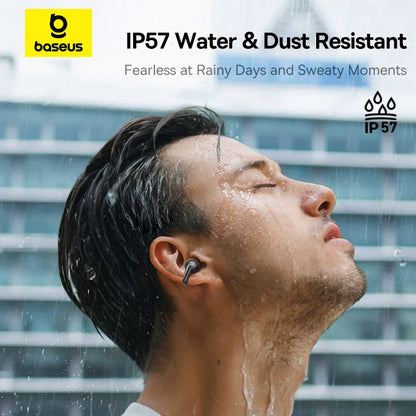 Baseus Bowie MC1 Ear Clip Wireless Earphones Bluetooth 5.4 Open-Ear Clip-On Sports Earbuds IP57 Waterproof AI Bass Ear Clip Headphones