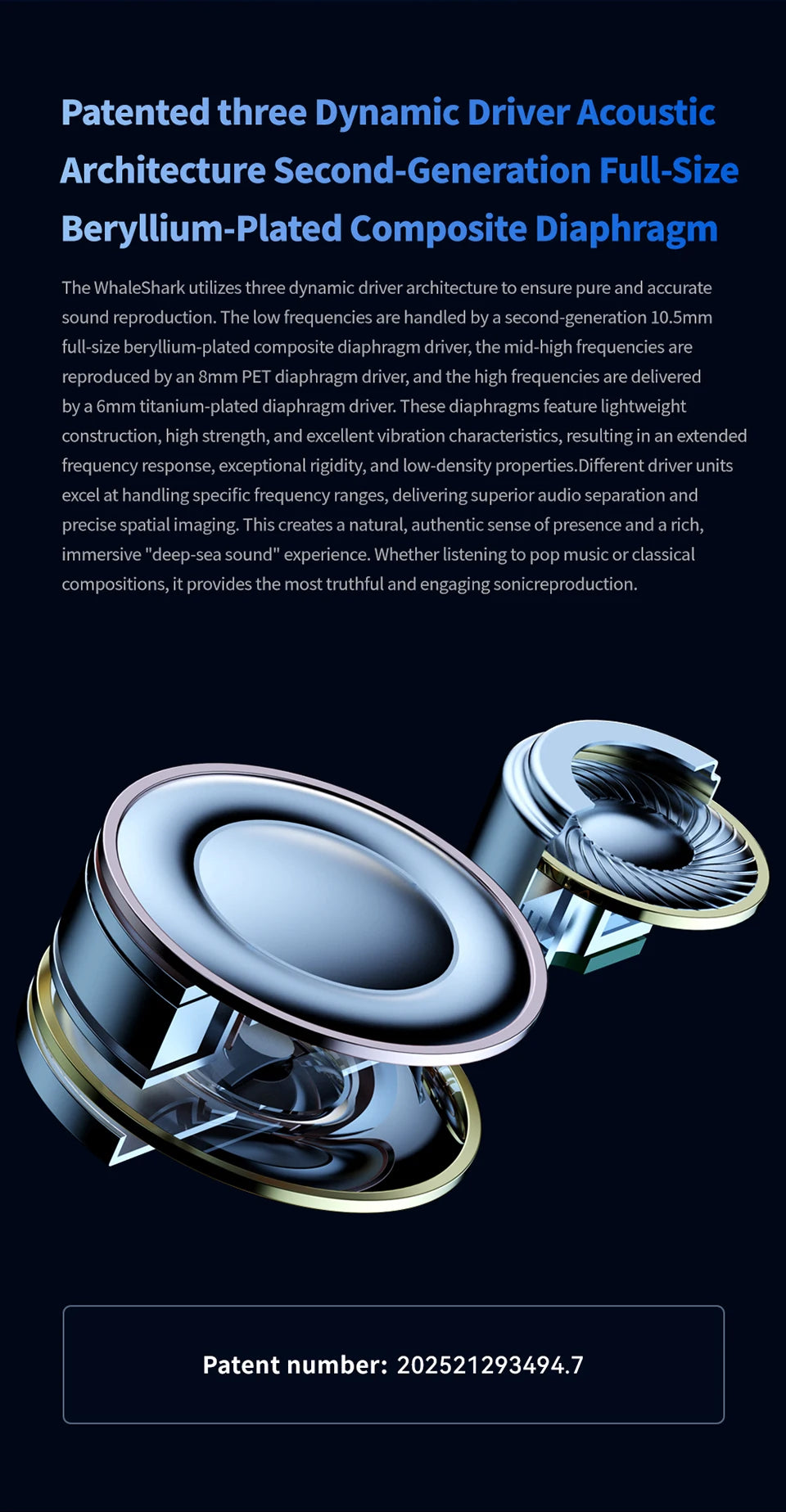 TRN Whale Shark Hybrid Earphones Triple Dynamic Driver + Planar In-Ear Monitors, HiFi Wired Hybrid Earphones with High Resolution Audio, Audiophile IEM Headphones