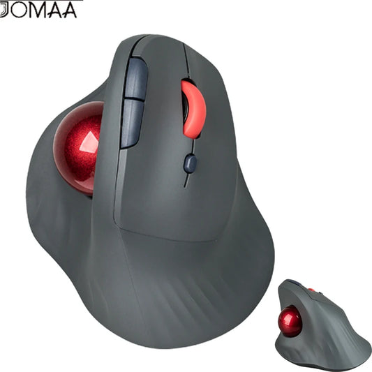 JOMAA Wireless Trackball Mouse, Ergonomic Vertical Rechargeable Bluetooth Trackball Mouse with USB Receiver, Silent Click, Multi-Device Mouse for Windows, Mac & Android
