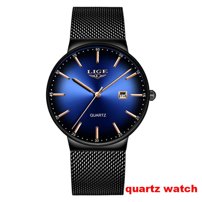 Pánské mechanické náramkové hodinky s automatickým nátahem LIGE – luxusní hodinky nejvyšší třídy s tourbillonem, elegantní a vodotěsný model, ideální pro práci i formální příležitosti.