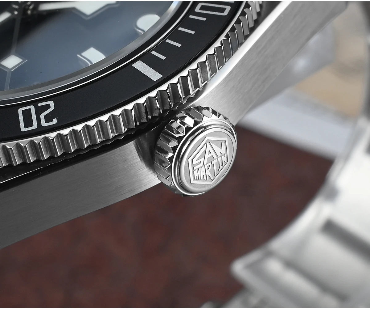 San Martin 40mm NH35 Automatic Men Diving Watch 20ATM Waterproof BB58 Sapphire Wristwatch BGW-9 C3 Luminous Reloj SN0008C/D