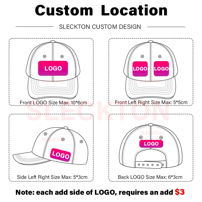SLECKTON Kasketter med brugerdefineret logo – Hiphop-snapback-kasketter i høj kvalitet – Bogstavbroderi – Branddesign – Trucker-kasket – Engros-kasketter – Voksenstørrelser