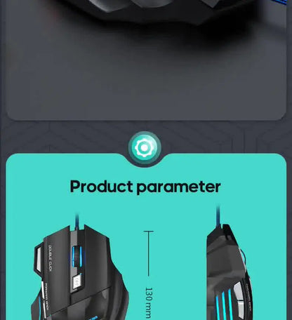 IMICE X7 Optical Gaming Mouse, Wired RGB Gaming Mouse with Adjustable DPI, Ergonomic Anti-Slip Design, 7 Programmable Buttons for PC & Laptop