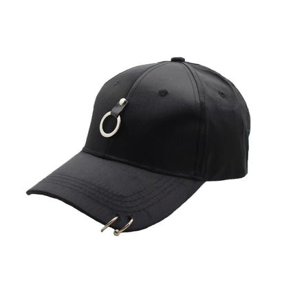 Casquette de baseball Snapback pour femmes et hommes, style hip-hop et K-pop, couleur unie avec anneau, pour les amateurs de sport, de danse et de voyage, casquette « Dad Hat », streetwear, ajustable