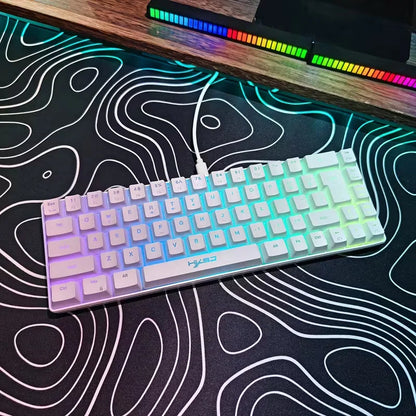Ultra-Compact 65% Size Gaming Membrane Keyboard, Ergonomic RGB Backlit, Portable 68-Key Wired Office Keyboard with USB Plug-in,