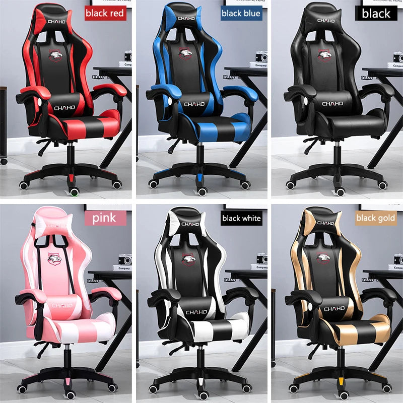 Joylive WCG Ergonomic Gaming Chair Leather Computer Chair Reclining Racing Office Chair with Adjustable Armrests for Gaming Room