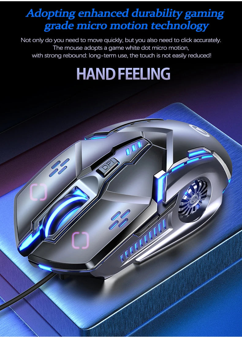 UTHAI G5 Wired Gaming Mouse 3200 DPI RGB LED Gaming Mouse with 6 Programmable Buttons, USB Ergonomic Gaming Mouse for PC, Laptop & Esports