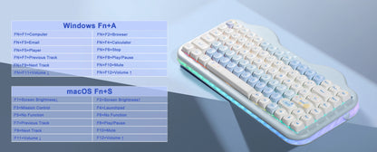 YUNZII C75 Wireless Mechanical Keyboard, 75% Creamy Hot Swap Custom RGB Keyboard, Gasket Cute Cake Design, for Win/Mac/Gaming
