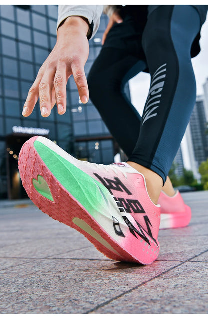 Chaussures de course pour homme, sportives, semelle en carbone, spécialisées, respirantes, légères, pour femme, confortables, athlétiques, antidérapantes, pour marathon