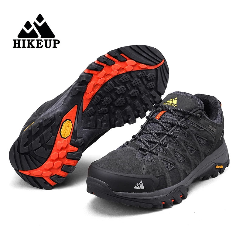 HIKEUP Fashion Outdoor Shoes Hiking Men's Sports Casual Mountain Trekking Boots Camping Sneakers for Men Non-slip Wear-resistant