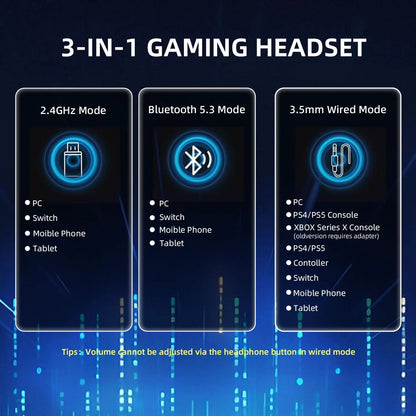 ATTACK SHARK L80PRO Wireless Gaming Headset – Tri-Mode Bluetooth Headphones with Dual Microphone, Lightweight Design & Premium Gaming Audio