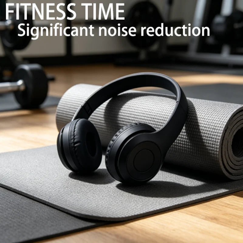 Bluetooth 5.0 Wireless Headphones Foldable Over-Ear Headset with HiFi Stereo Sound, Bluetooth 5.0 Wireless Headphones with Soft Skin-Friendly Earmuffs & Microphone