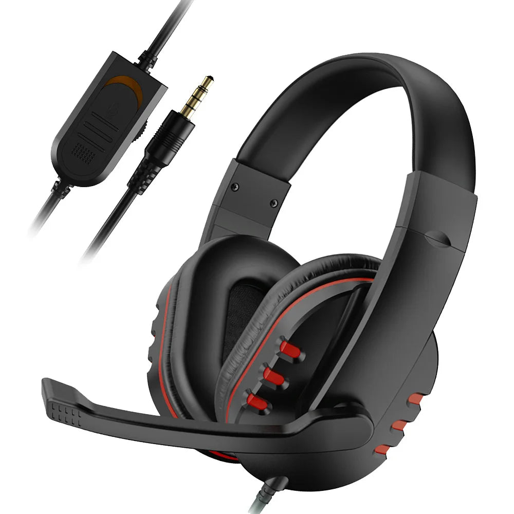 3.5mm Wired Gaming Headset with Microphone for PS4, PC & Laptop, Stereo Gaming Headphones with Noise Cancelling Mic, Over-Ear Wired Gaming Headset