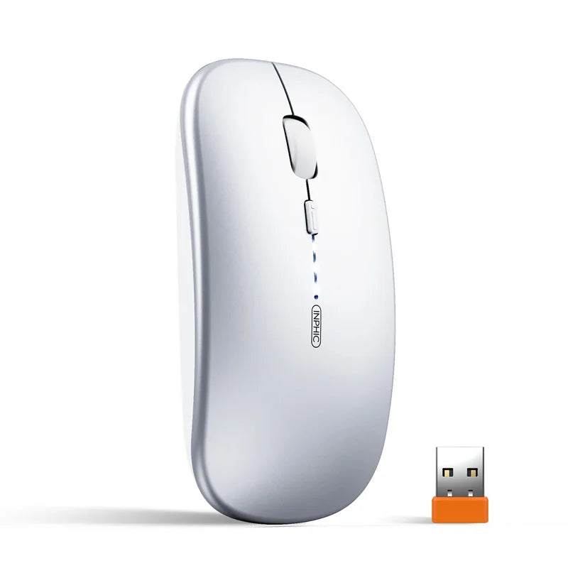 Inphic M1P Rechargeable 2.4G Wireless Mouse with Battery Level Display, Silent Portable Wireless Mouse, Ultra-Thin Rechargeable Mouse for Laptop, PC & Office