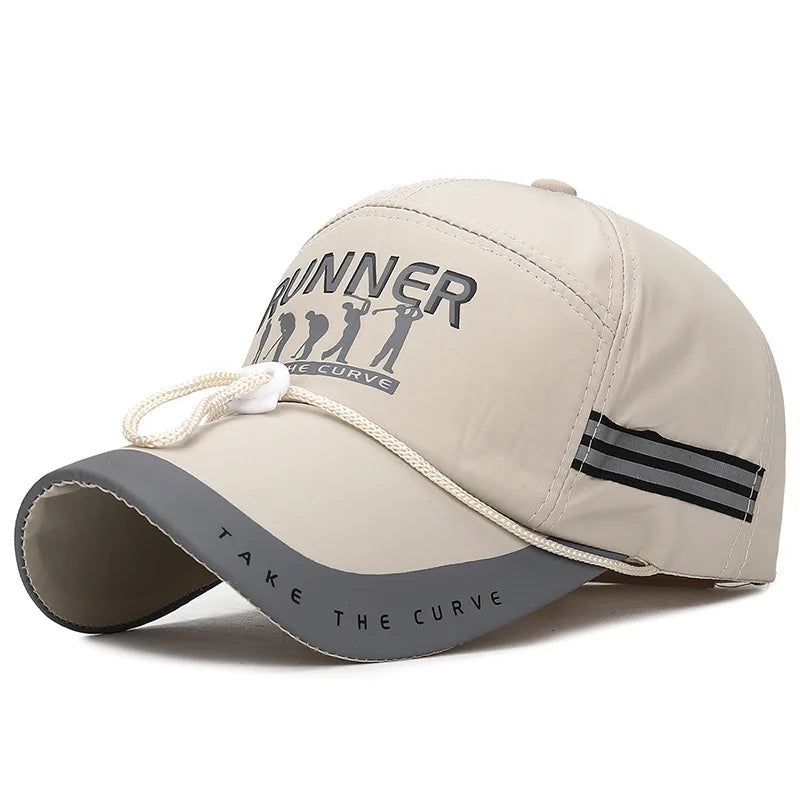 Cappellino da uomo con visiera a punta, regolabile, traspirante, sportivo, a tesa larga, con protezione solare, cappellino da baseball per uomo, cappellino alla moda da ragazzo, cappellino snapback