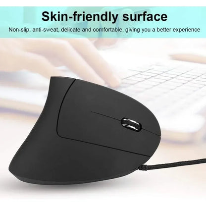 Vertical Optical Mouse Ergonomic USB Wired Gaming Mouse, 4-Level DPI Adjustable Vertical Optical Mouse for Windows PC & Laptop
