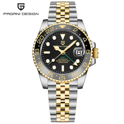 PAGANI DESIGN 40MM GMT Watches for Men Luxury Sapphire AR Mechanical Watch Ceramic Bezel Automatic 100M Waterproof Gift watch
