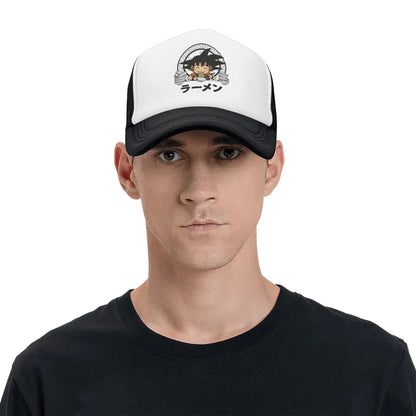 Goku Kid Ramen Dragon Ball Trucker Hat Men Women Vintage Anime Manga Hats Sports Cap Adjustable Polyester Baseball Caps Summer, produit gaming premium Fraquane