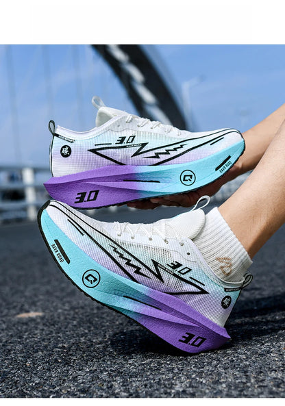 Herresneakers i mesh – komfortable tennissko til mænd – løbesko med Carbon Board 3.0-støddæmpning – til sportstræning og jogging – specialdesignede joggesko