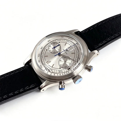38mm Tandorio Retro Men's Watch Sport Watches Miyota OS20 Movement Chronograph Quartz Clock Black Dial Bubble Arched Glass