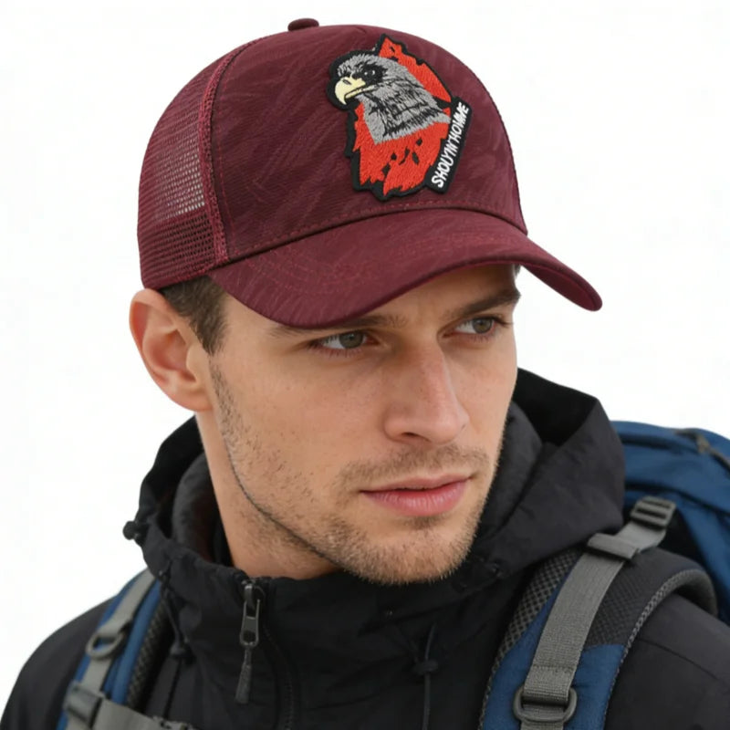 1 Breathable Sun-Protective Embroidered Baseball Cap with Eagle Embroidery, Personalized Design, Unisex, Suitable for Daily Casual Outdoor Use, Sunshade Mesh Cap, Holiday Gift