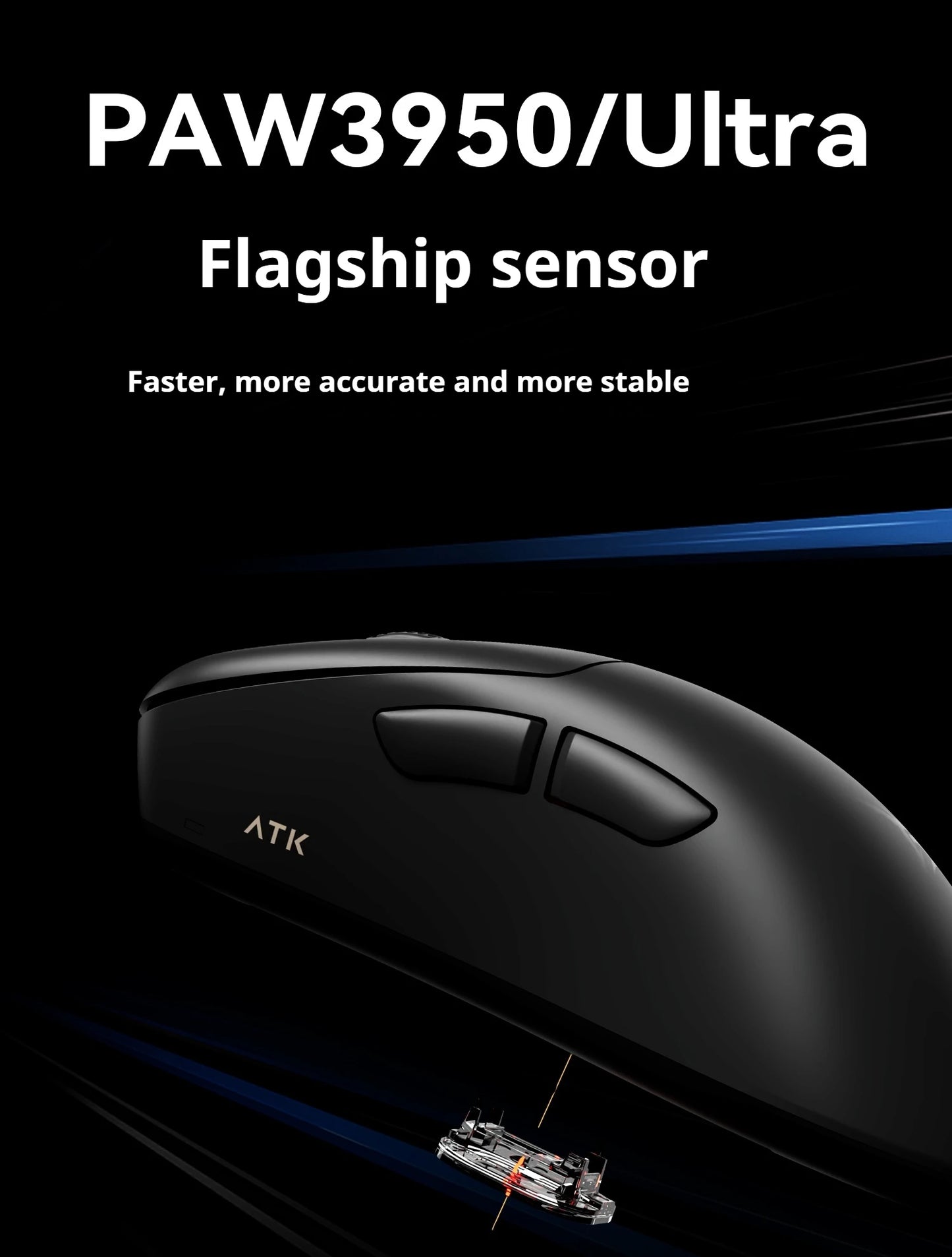 ATK Z1 Pro Max Ultra Wireless Gaming Mouse PAW3950, 8K Polling Rate, 0.39ms Low Latency, 30,000 DPI Ergonomic Gaming Mouse