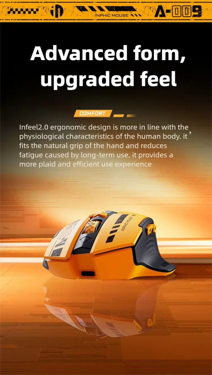Inphic A9 V2 Wireless Gaming Mouse – 12800 DPI Rechargeable Ergonomic Mouse