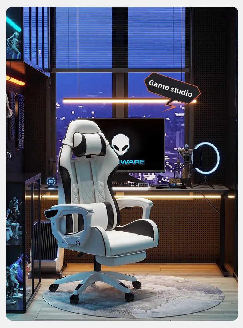 Male e-sports chair is comfortable for prolonged sitting, computer chair can be reclined for leisure, backrest