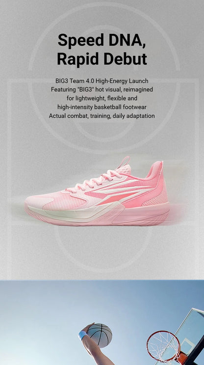 361 Degrees BIG3 Team4.0 Men Basketball Sport Shoes Impact Protection Durable Wear-Resistant Agile Breathable Sneakers 672621104