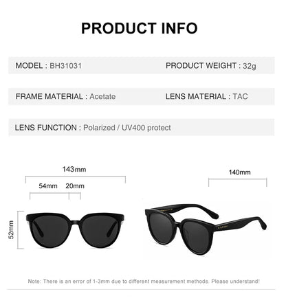 CAPONI Brand Design Sunglasses For Women Fashion Retro Girls Eye Shades Korea Style Polarized Sun Glasses UV Protection BH31031
