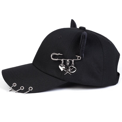 Unisex Cat Ear Pin Love Baseball Caps Spring Autumn Outdoor Adjustable Casual Hats Sunscreen Hat Sports Cap