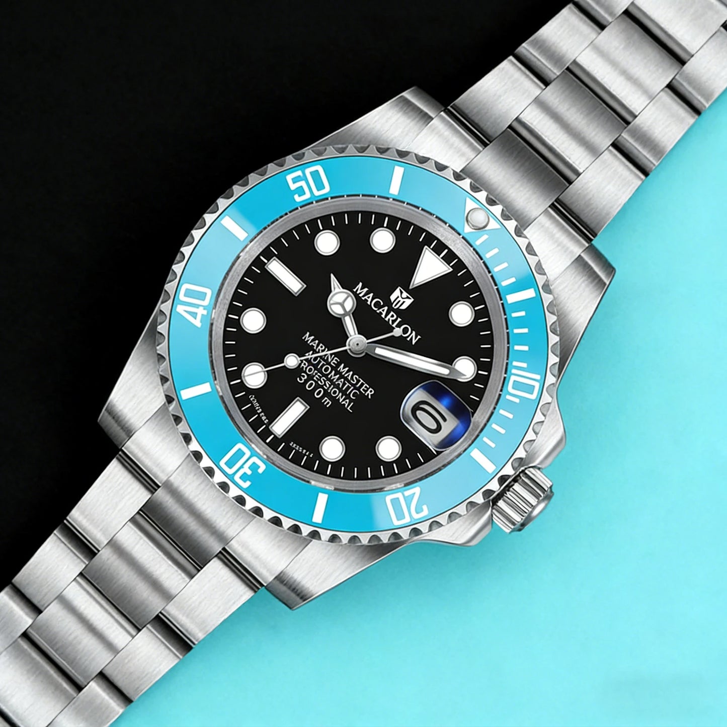 MACARLON Design New 41mm Mechanical Watch Men Sapphire Glass Luminous Stainless Steel Waterproof China NH35 Automatic Watch TOP
