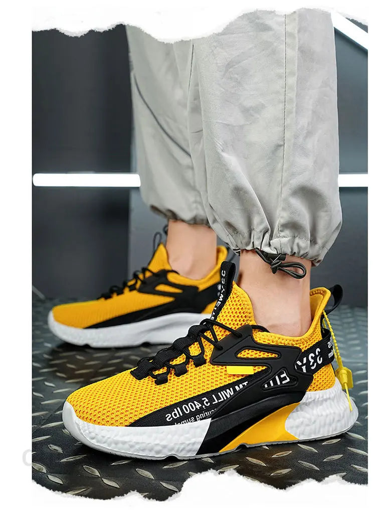 Zapatillas nuevas para hombre, deportivas, ligeras, informales, de moda, para correr, elásticas, de ocio, de malla, de verano, deportivas, de tenis, para hombre, para caminar, talla