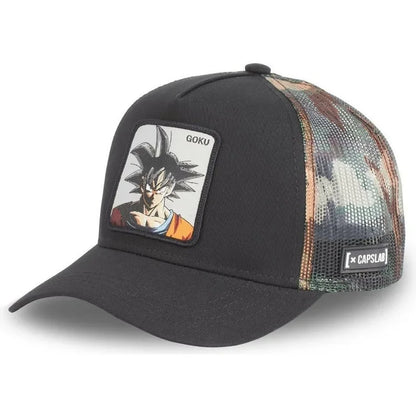 Cappellino da viaggio estivo Dragon Ball Buu Goku per uomo, con visiera, ricamo, stile hip-hop, visiera parasole, regolabile, in rete, tipo "trucker"