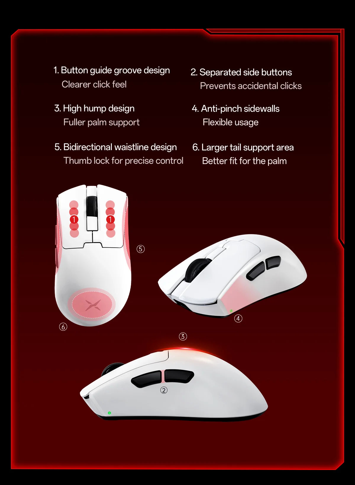 Delux M900mini PRO Wireless Gaming Mouse, Ultra-Lightweight 40g Ergonomic Gaming Mouse with PAW3395 Sensor, 26K DPI, 8KHz Polling Rate for PC & Laptop