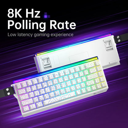 SMAILWOLF SK11 68HE Magnetic Switch Mechanical Keyboard, 68% Wired Gaming Keyboard with Rapid Trigger, 8K Polling Rate, 0.01mm Adjustable Actuation for Esports & PC