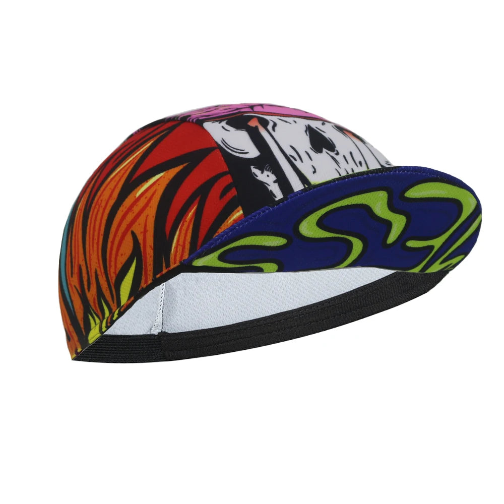 Cappellino da ciclismo con teschio per uomo e donna, cappellino sportivo da esterno, estivo, traspirante, da indossare sotto il casco da ciclismo