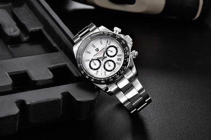 Zegarek męski PAGANI DESIGN – model z kolorowymi tarczami, luksusowy zegarek kwarcowy na rękę, chronograf wyposażony w mechanizm