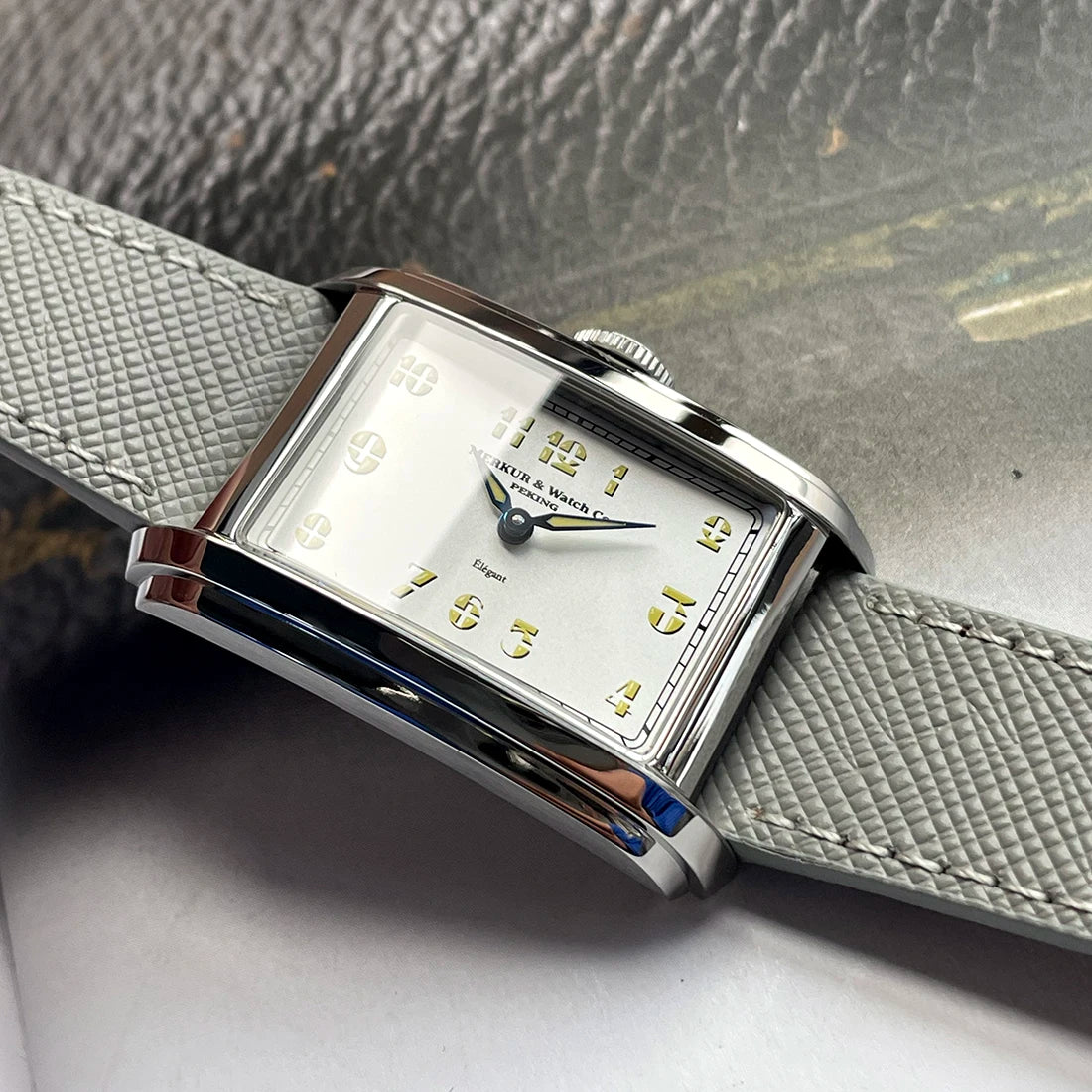 New MERKUR NH05 Rectangle Retro Casual Watch for Men Business Series Automatic Chorded Watch Relogio Sapphire White Watch
