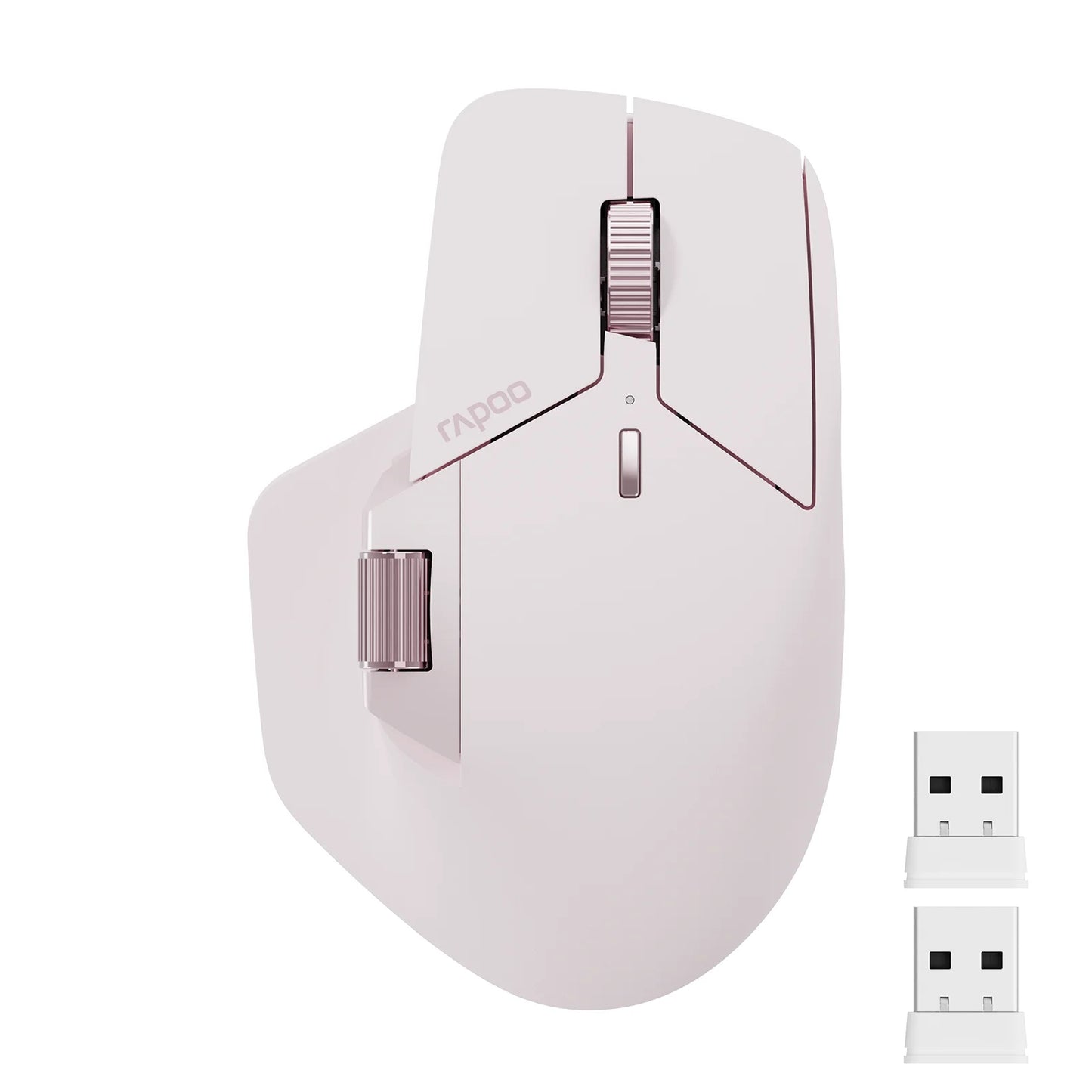 Rapoo MT760 Rechargeable Multi-Device Bluetooth Wireless Mouse, 4000 DPI Ergonomic Wireless Mouse with Tri-Mode Connection for Up to 4 Devices